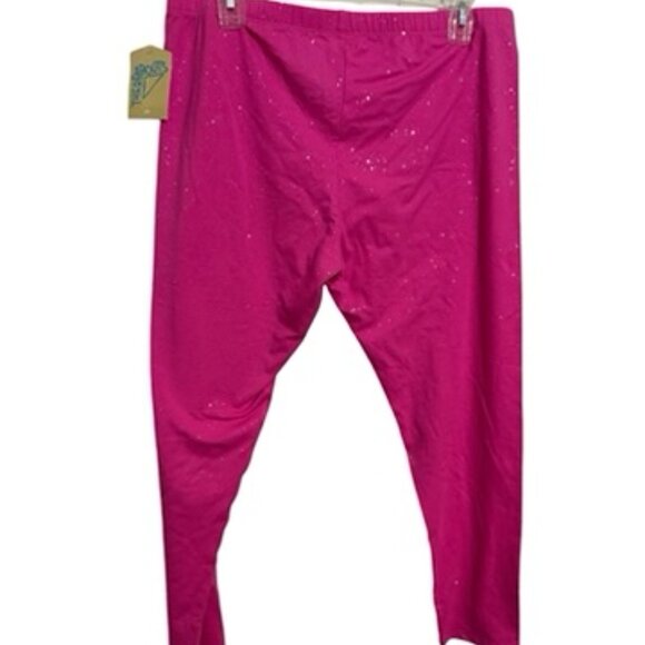 * ❤️NWT PINK LEGGINGS w/SILVER SPARKLE PLUS/PETITE - Picture 2 of 6